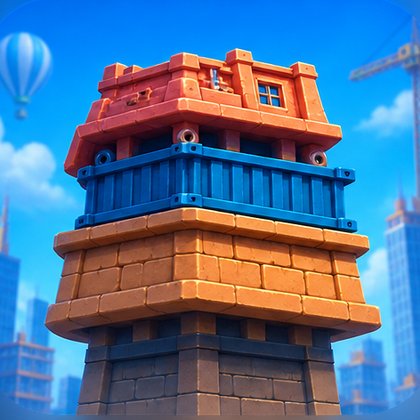 Torre di tre piani colorati impilati in Tower Dash